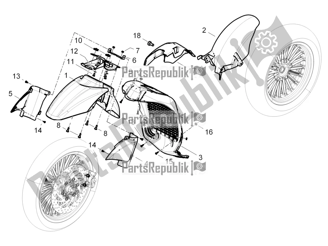 Todas las partes para Carcasa De La Rueda - Guardabarros de Piaggio Beverly 300 Rst/s 4V IE 2016