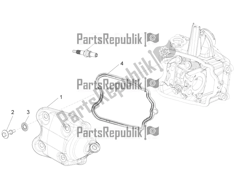 Todas las partes para Cubierta De Tapa De Cilindro de Piaggio Beverly 350 4T 4V IE Sport Touring 2016