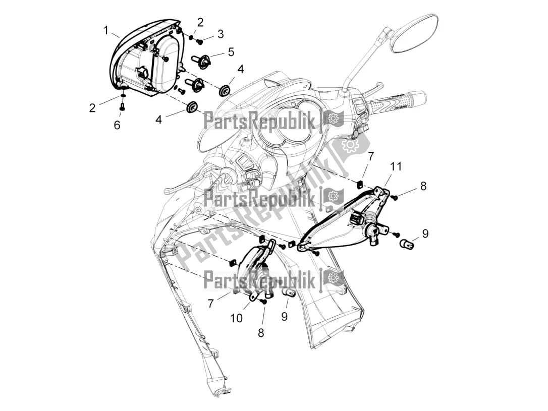 Todas las partes para Faros Delanteros - Luces Intermitentes de Piaggio Beverly 350 4T 4V IE Sport Touring 2016