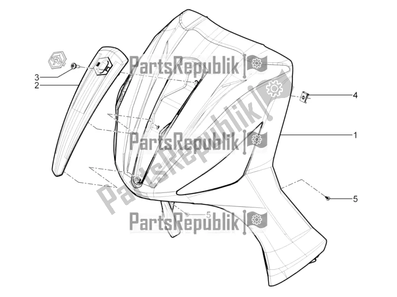 Todas las partes para Escudo Delantero de Piaggio Beverly 350 4T 4V IE Sport Touring 2016