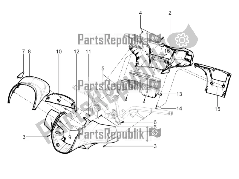 Todas las partes para Coberturas De Manillar de Piaggio Beverly 350 4T 4V IE Sport Touring 2016