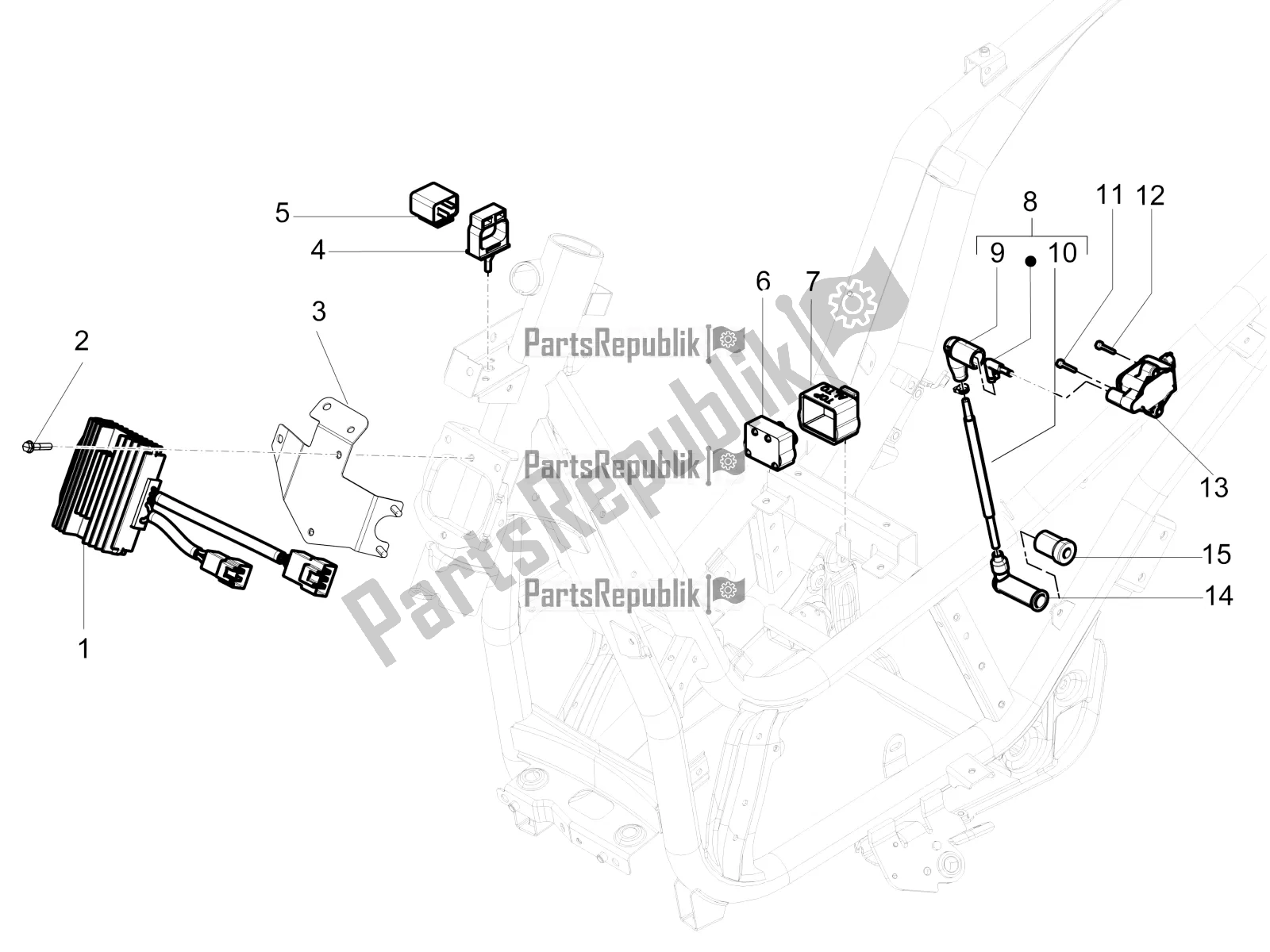 Wszystkie części do Regulatory Napi? Cia - Elektroniczne Jednostki Steruj? Ce (ecu) - H. T. Cewka Piaggio Beverly 350 4T 4V IE Sport Touring 2016