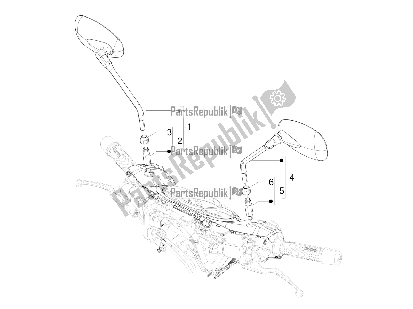 Toutes les pièces pour le Miroir (s) De Conduite du Piaggio Beverly 350 4V IE 2017