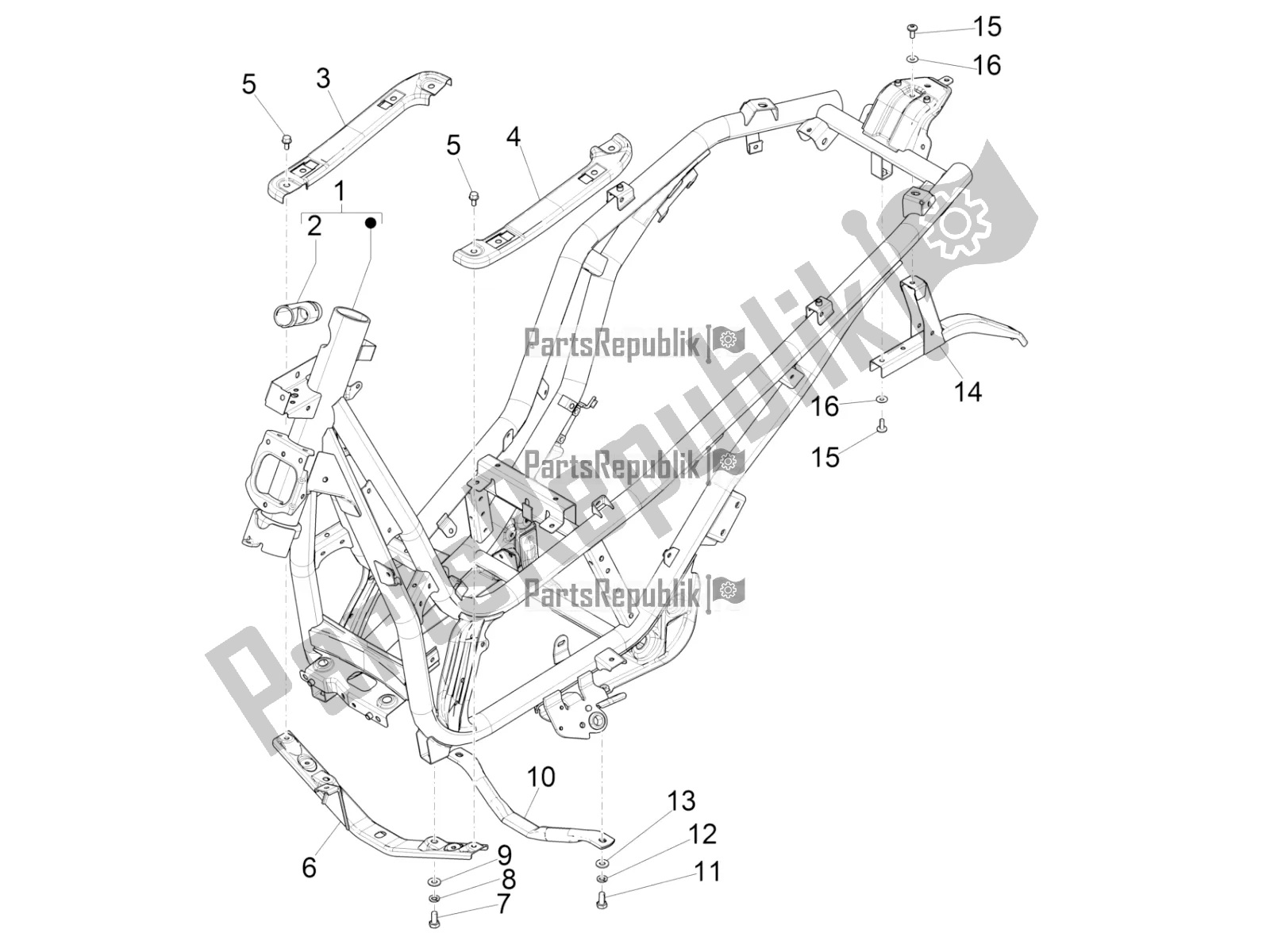 Toutes les pièces pour le Cadre / Carrosserie du Piaggio Beverly 350 4V IE 2017