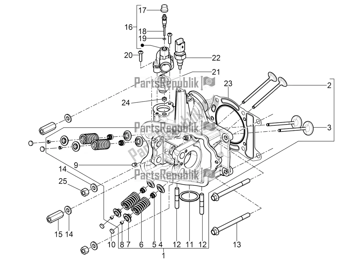 Toutes les pièces pour le Unité De Tête - Valve du Piaggio Beverly 350 4V IE 2017