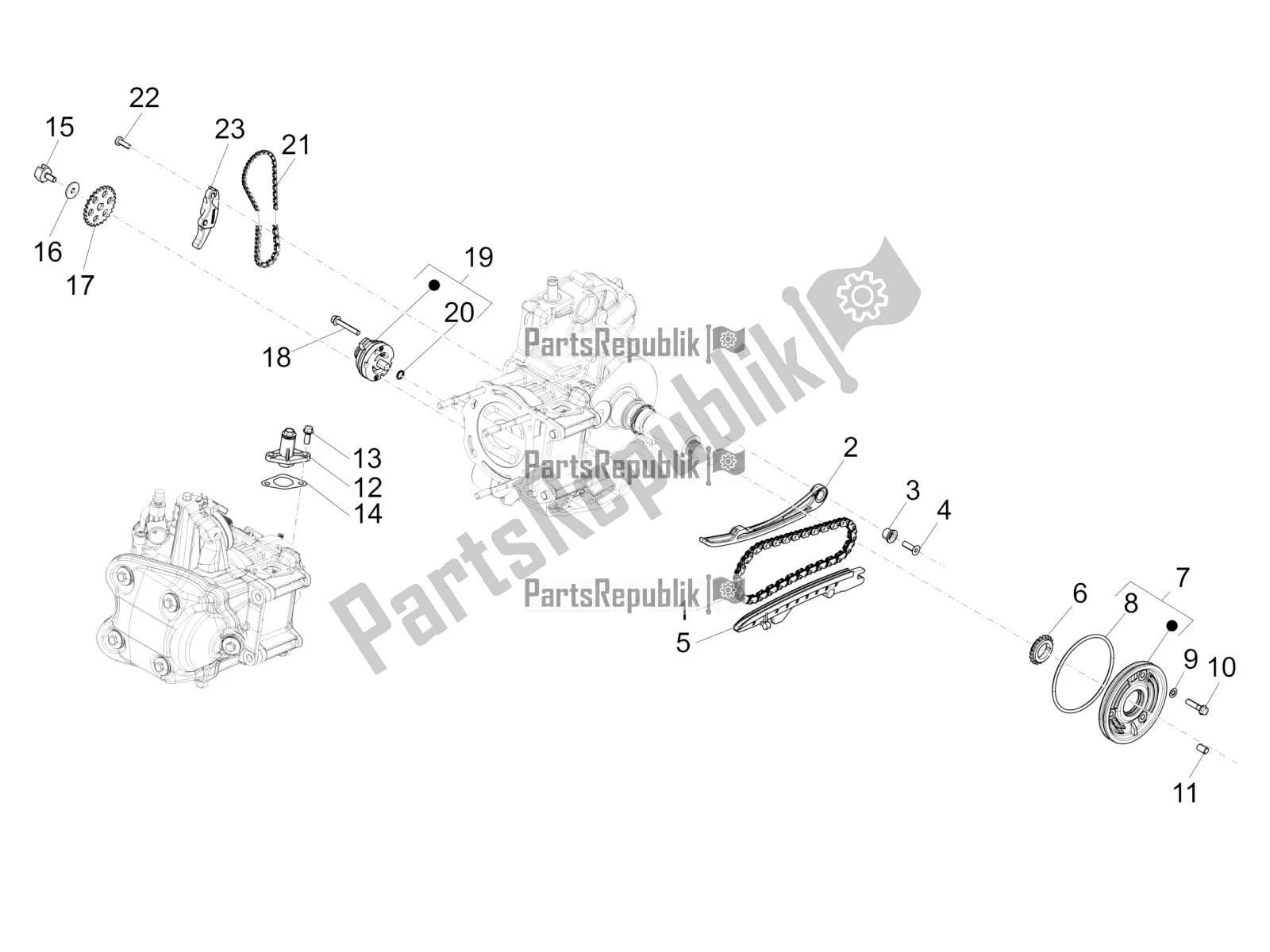 Toutes les pièces pour le La Pompe à Huile du Piaggio Beverly 350 4V IE 2017