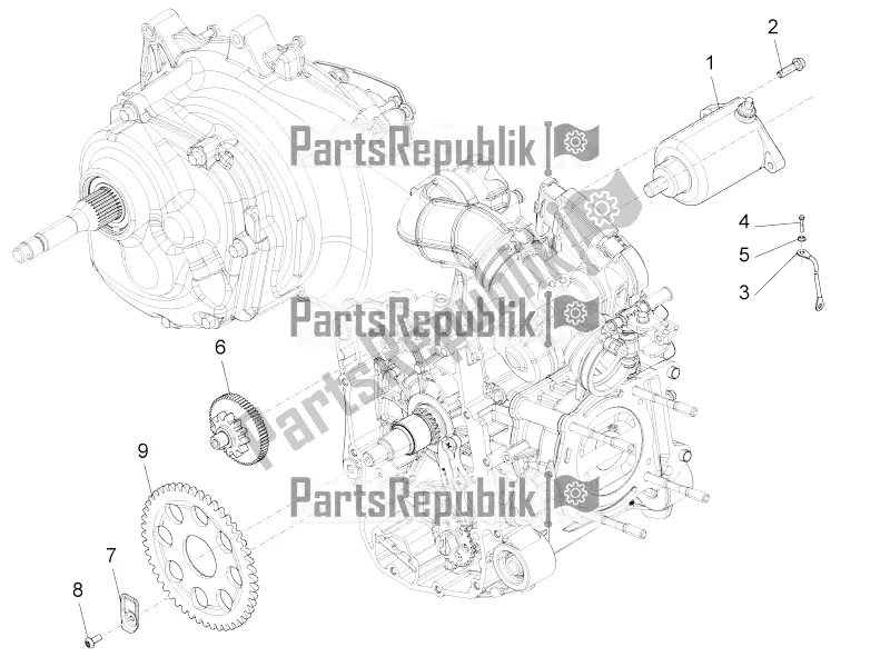 All parts for the Stater - Electric Starter of the Piaggio Beverly 350 4V IE 2017