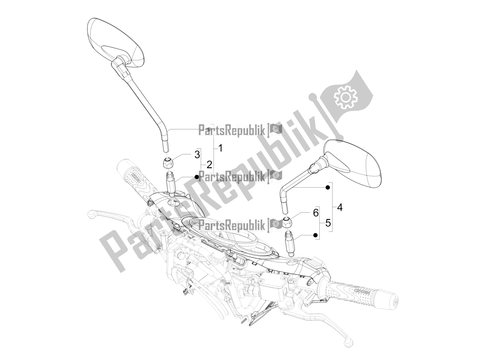 Toutes les pièces pour le Miroir (s) De Conduite du Piaggio Beverly 350 4V IE 2018