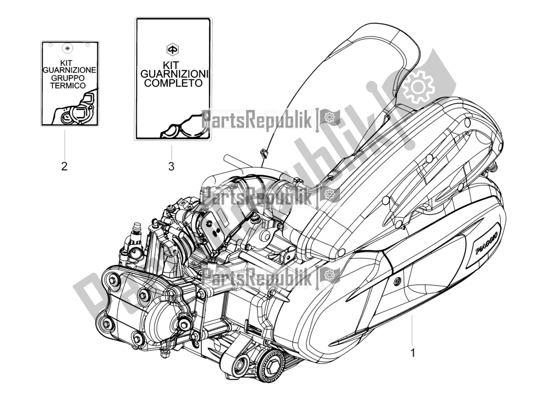 Toutes les pièces pour le Moteur, Assemblage du Piaggio Beverly 350 4V IE 2018