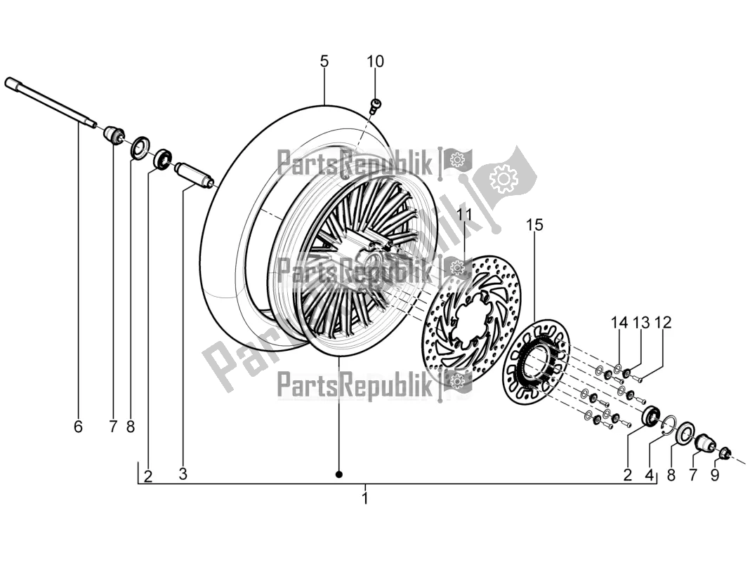 Todas las partes para Rueda Delantera de Piaggio Beverly 350 4V IE 2018