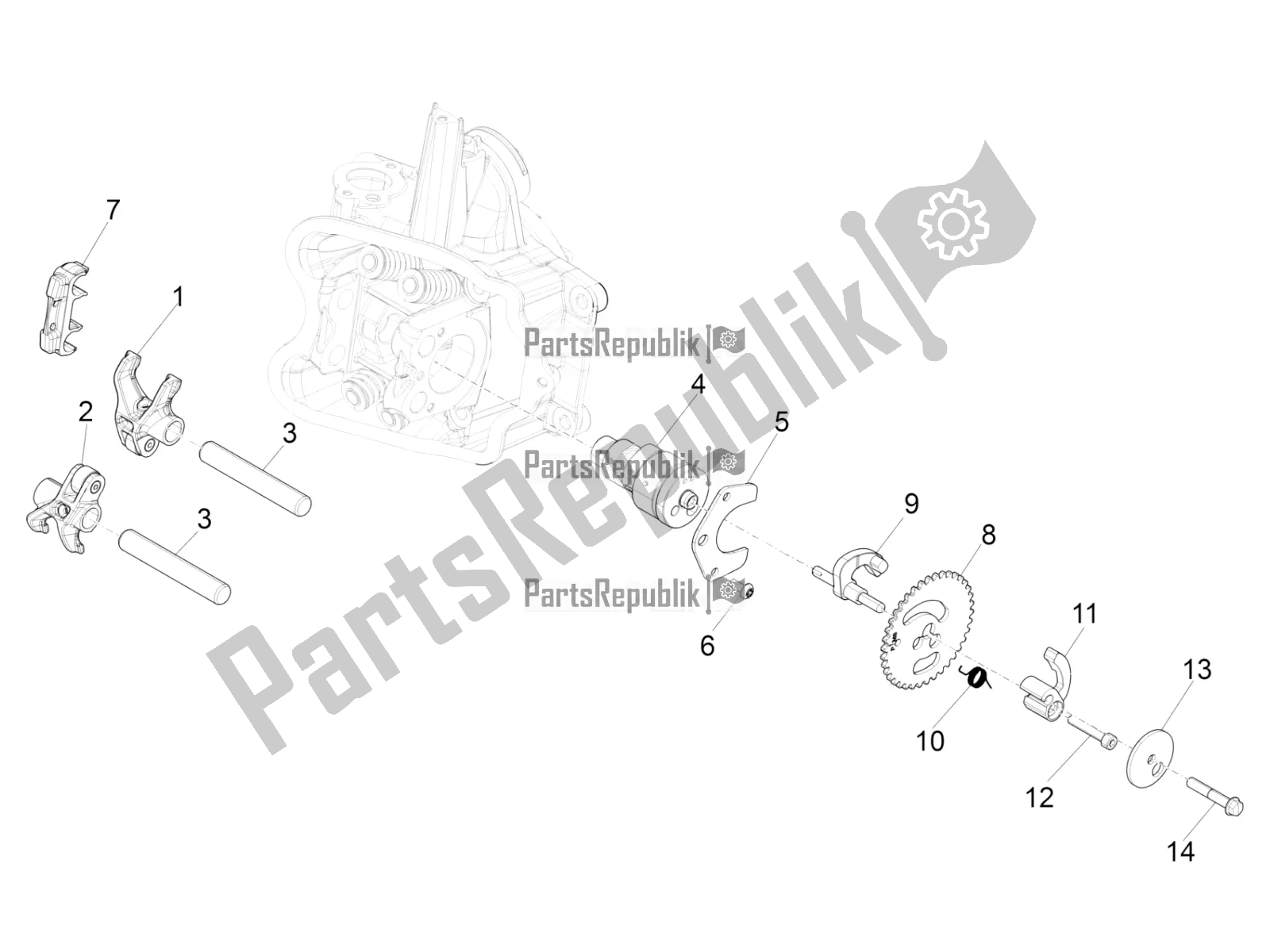 Toutes les pièces pour le Leviers à Bascule Support Unité du Piaggio Beverly 350 4V IE 2018