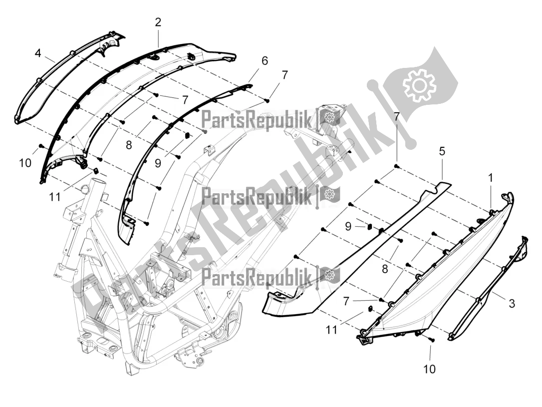 Toutes les pièces pour le Couvercle Latéral - Spoiler du Piaggio Beverly 350 4V IE 2018