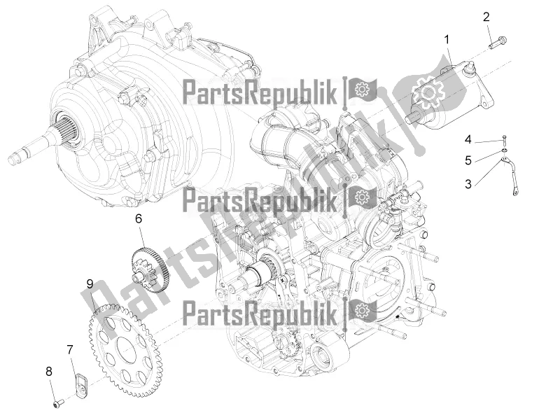 Toutes les pièces pour le Stater - Démarreur électrique du Piaggio Beverly 350 4V IE 2018