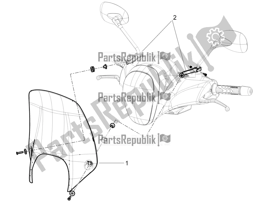 Todas las partes para Parabrisas - Vidrio de Piaggio Beverly 350 4V IE 2018