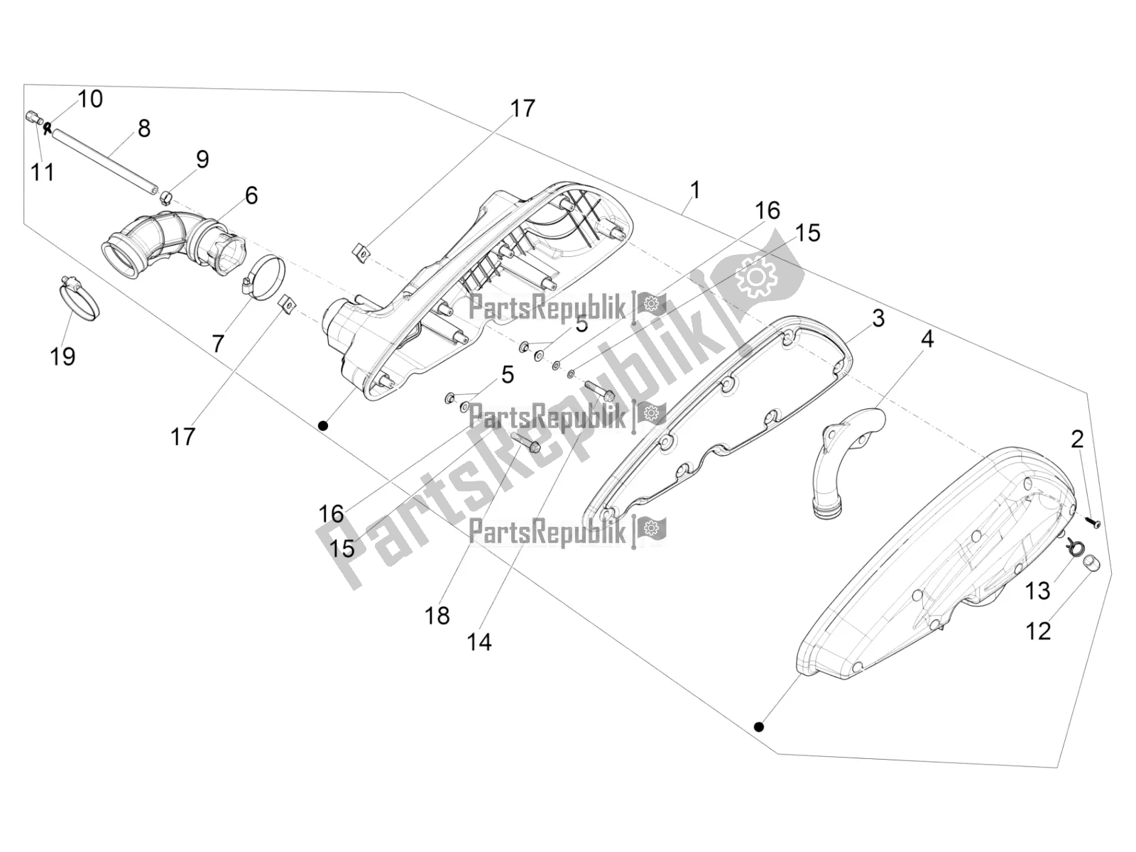 Toutes les pièces pour le Filtre à Air du Piaggio Beverly 350 4V IE 2019