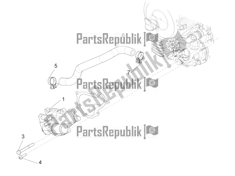 Toutes les pièces pour le Pompe De Refroidissement du Piaggio Beverly 350 4V IE 2019