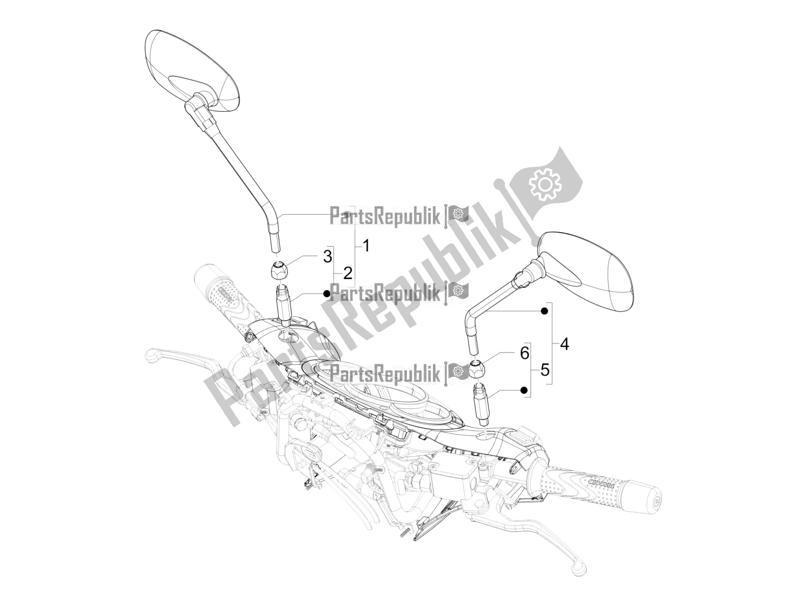 Todas las partes para Espejo / S De Conducción de Piaggio Beverly 350 4V IE 2019