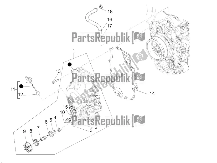 Todas las partes para Cubierta Del Volante Magneto - Filtro De Aceite de Piaggio Beverly 350 4V IE 2019