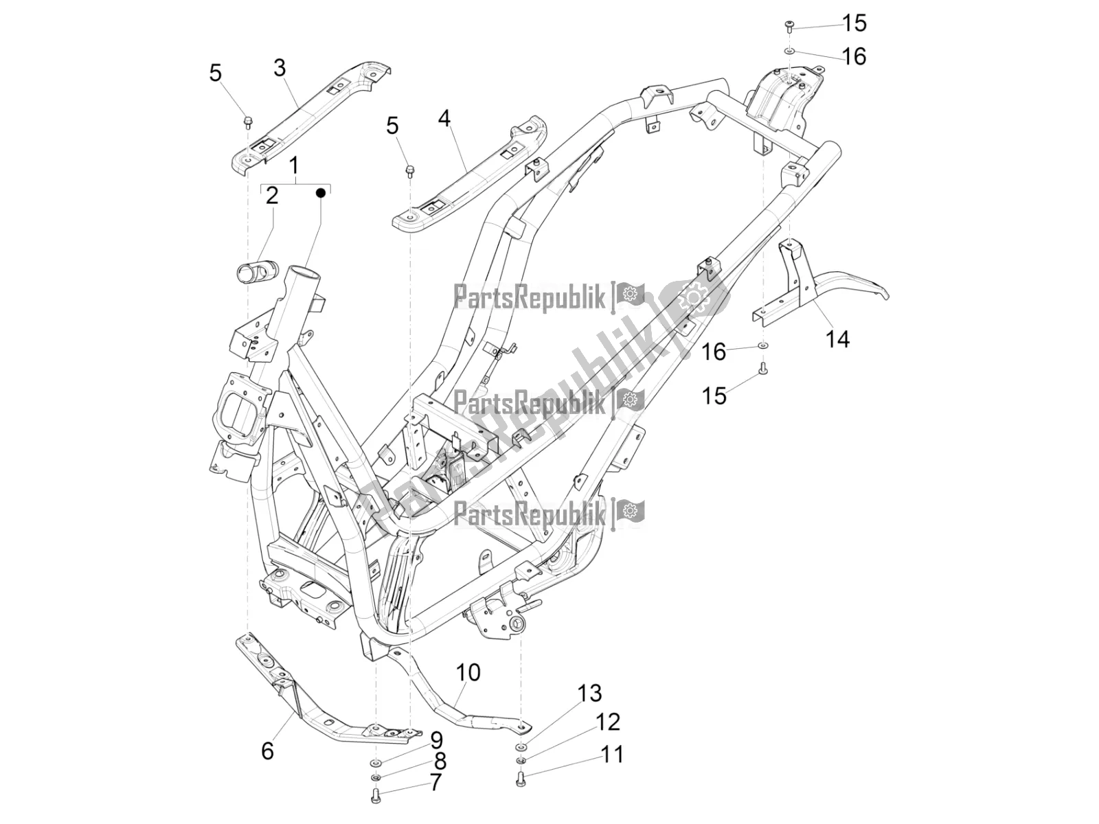 Toutes les pièces pour le Cadre / Carrosserie du Piaggio Beverly 350 4V IE 2019