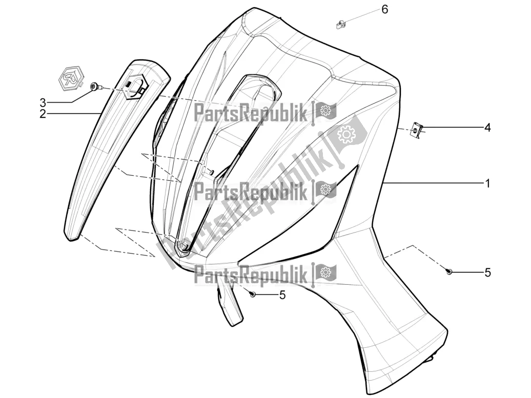 Toutes les pièces pour le Bouclier Avant du Piaggio Beverly 350 4V IE 2019