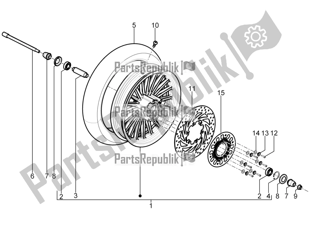 Toutes les pièces pour le Roue Avant du Piaggio Beverly 350 4V IE 2019