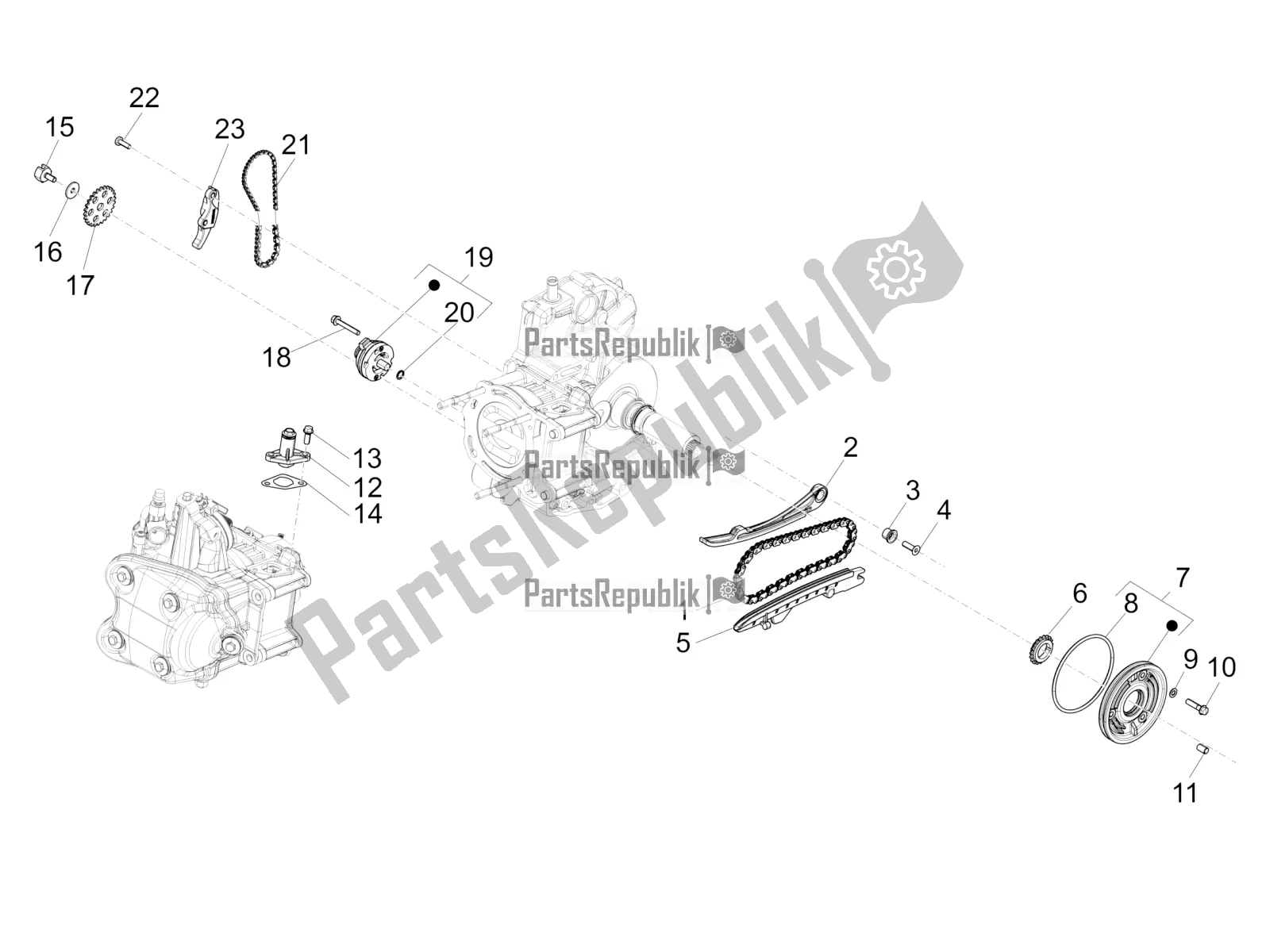 Toutes les pièces pour le La Pompe à Huile du Piaggio Beverly 350 4V IE 2019