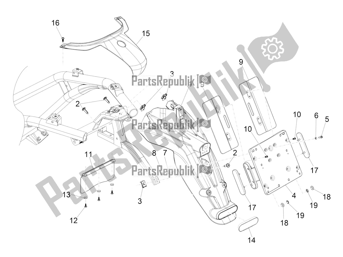 Wszystkie części do Os? Ona Tylna - Os? Ona Przeciwbryzgowa Piaggio Beverly 350 4V IE 2019