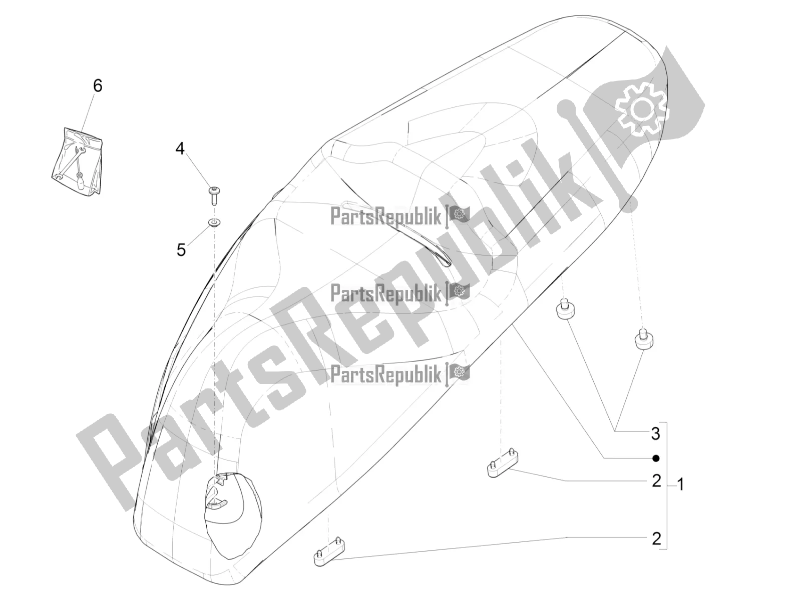 Toutes les pièces pour le Selle / Sièges du Piaggio Beverly 350 4V IE 2019