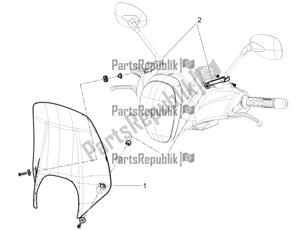 Todas las partes para Parabrisas - Vidrio de Piaggio Beverly 350 4V IE 2019