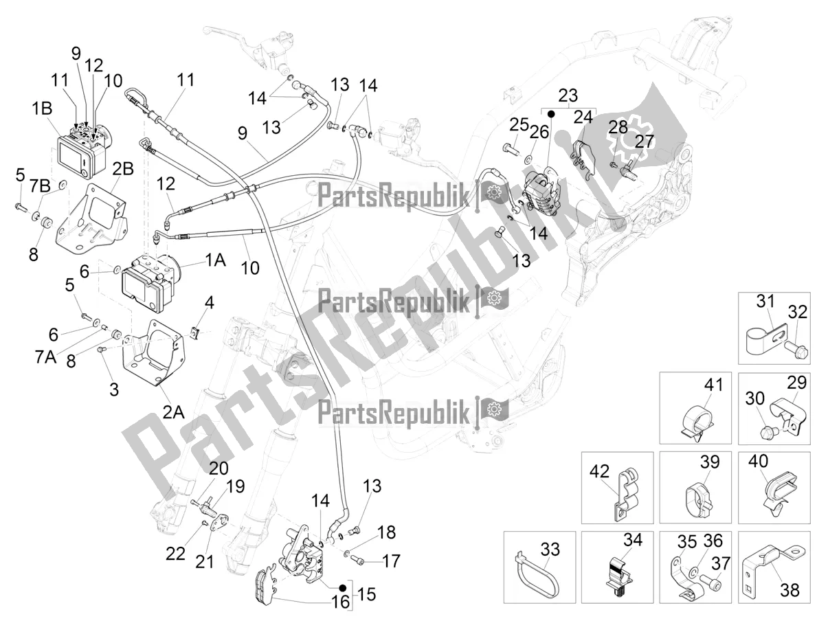 Todas as partes de Tubos De Freio - Pinças (abs) do Piaggio Beverly 350 IE ABS 2020