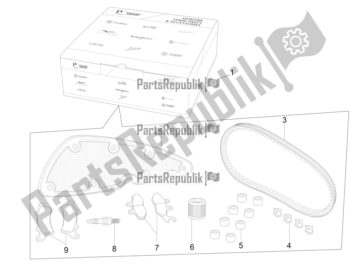 Wszystkie części do Complete Wear And Maintenance Kit Piaggio Beverly 350 IE ABS 2020