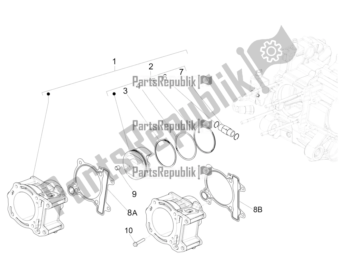 Todas las partes para Unidad De Pasador Cilindro-pistón-muñeca de Piaggio Beverly 350 IE ABS 2020