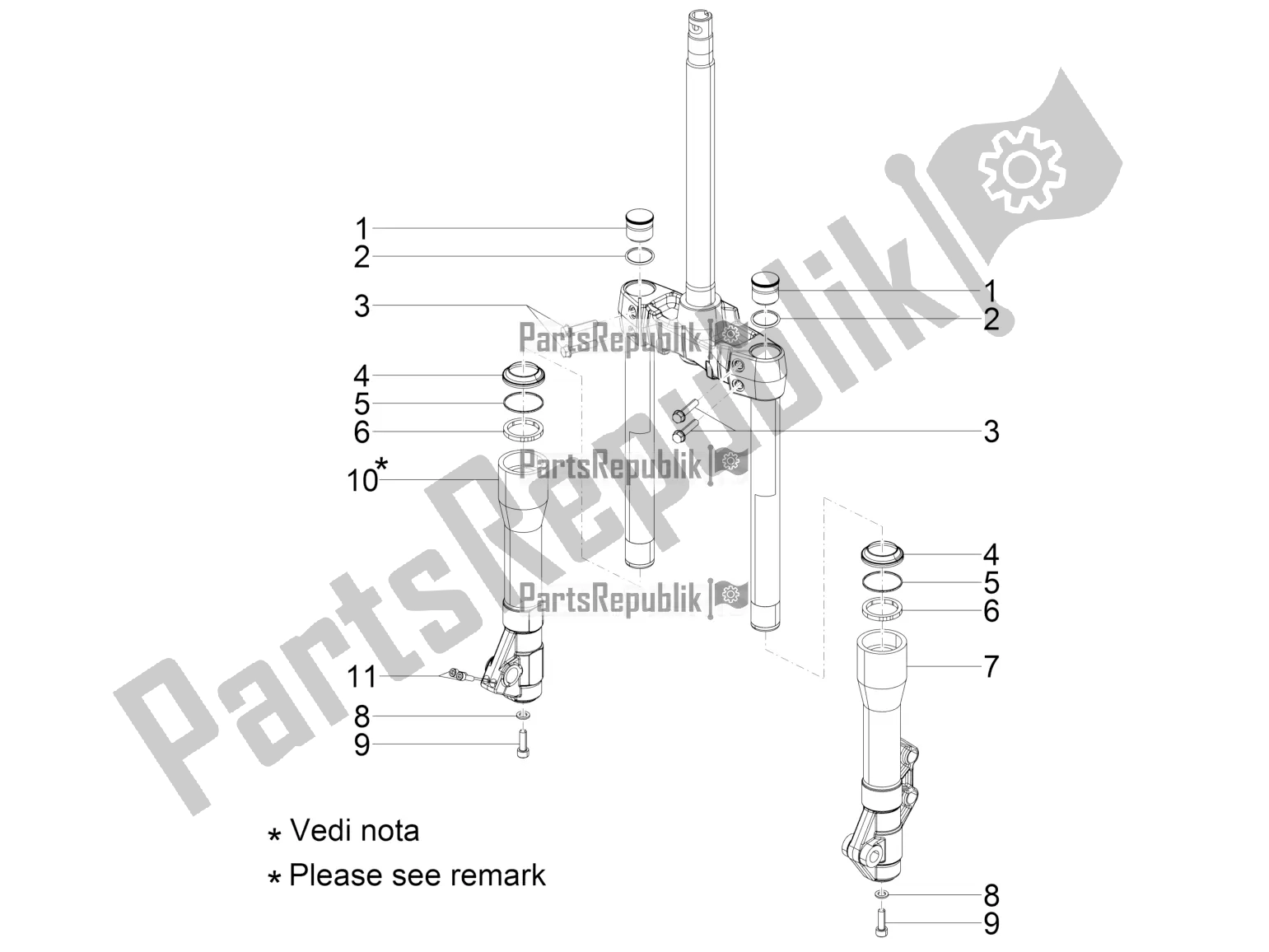 Todas las partes para Componentes De La Horquilla (kayaba) de Piaggio Beverly 350 IE ABS 2020