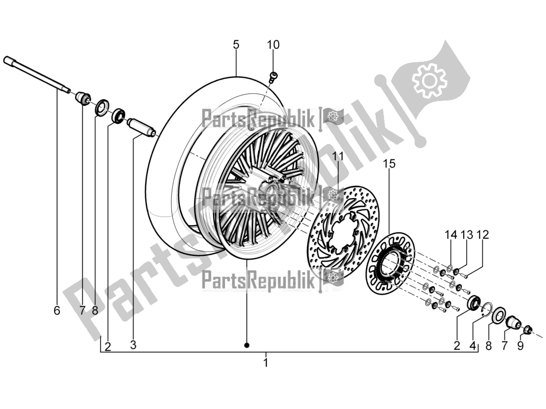 Toutes les pièces pour le Roue Avant du Piaggio Beverly 350 IE ABS 2020