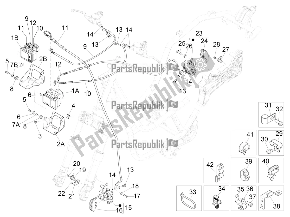 Todas las partes para Frenos Tubos - Pinzas (abs) de Piaggio Beverly 350 IE ABS 2021