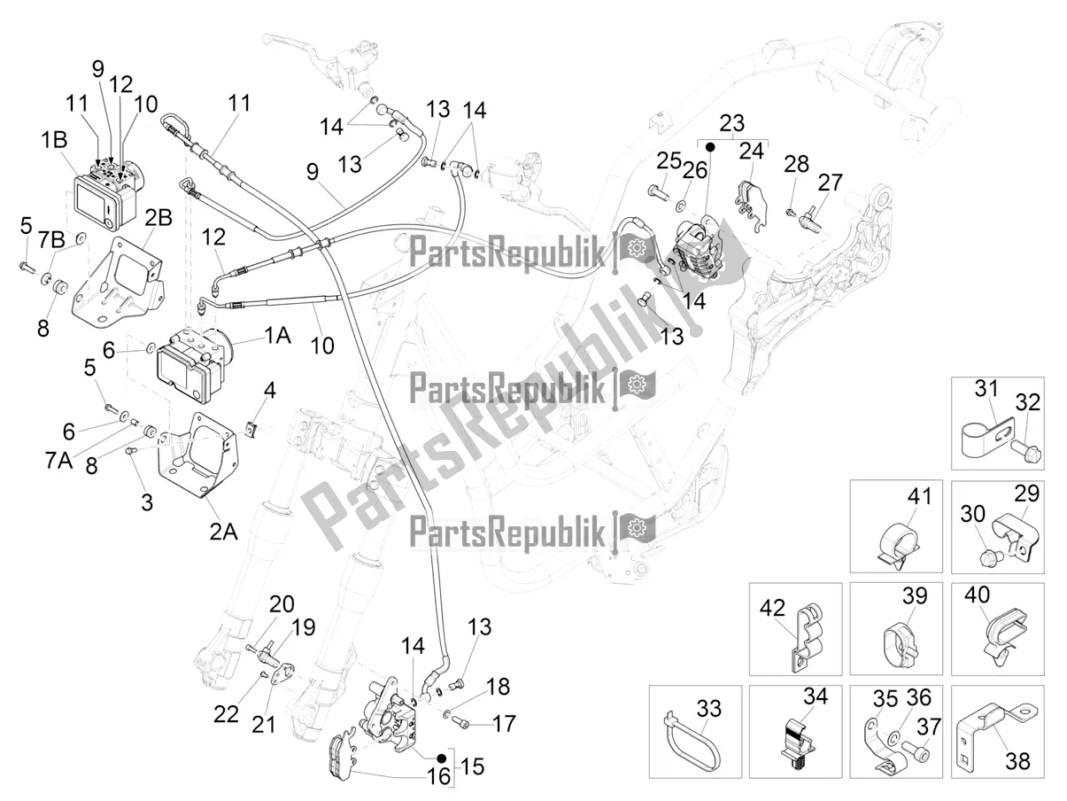 Todas las partes para Frenos Tubos - Pinzas (abs) de Piaggio Beverly 350 IE ABS 2021