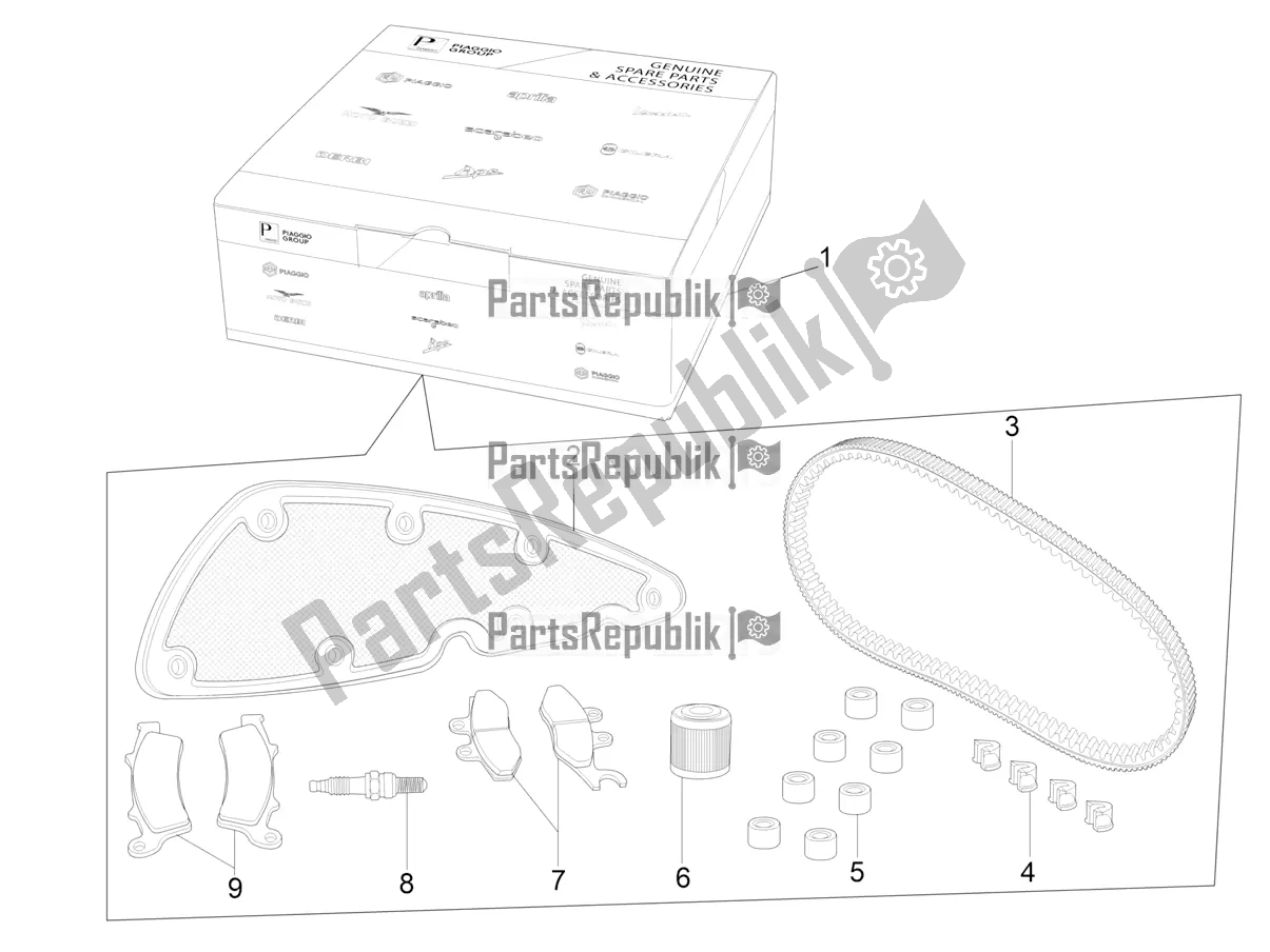 Todas as partes de Complete Wear And Maintenance Kit do Piaggio Beverly 350 IE ABS 2021