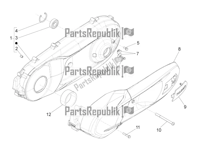 Todas las partes para Tapa Del Cárter - Enfriamiento Del Cárter de Piaggio Beverly 350 IE ABS 2021