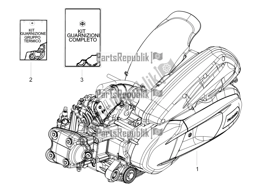 Tutte le parti per il Motore, Assemblaggio del Piaggio Beverly 350 IE ABS 2021