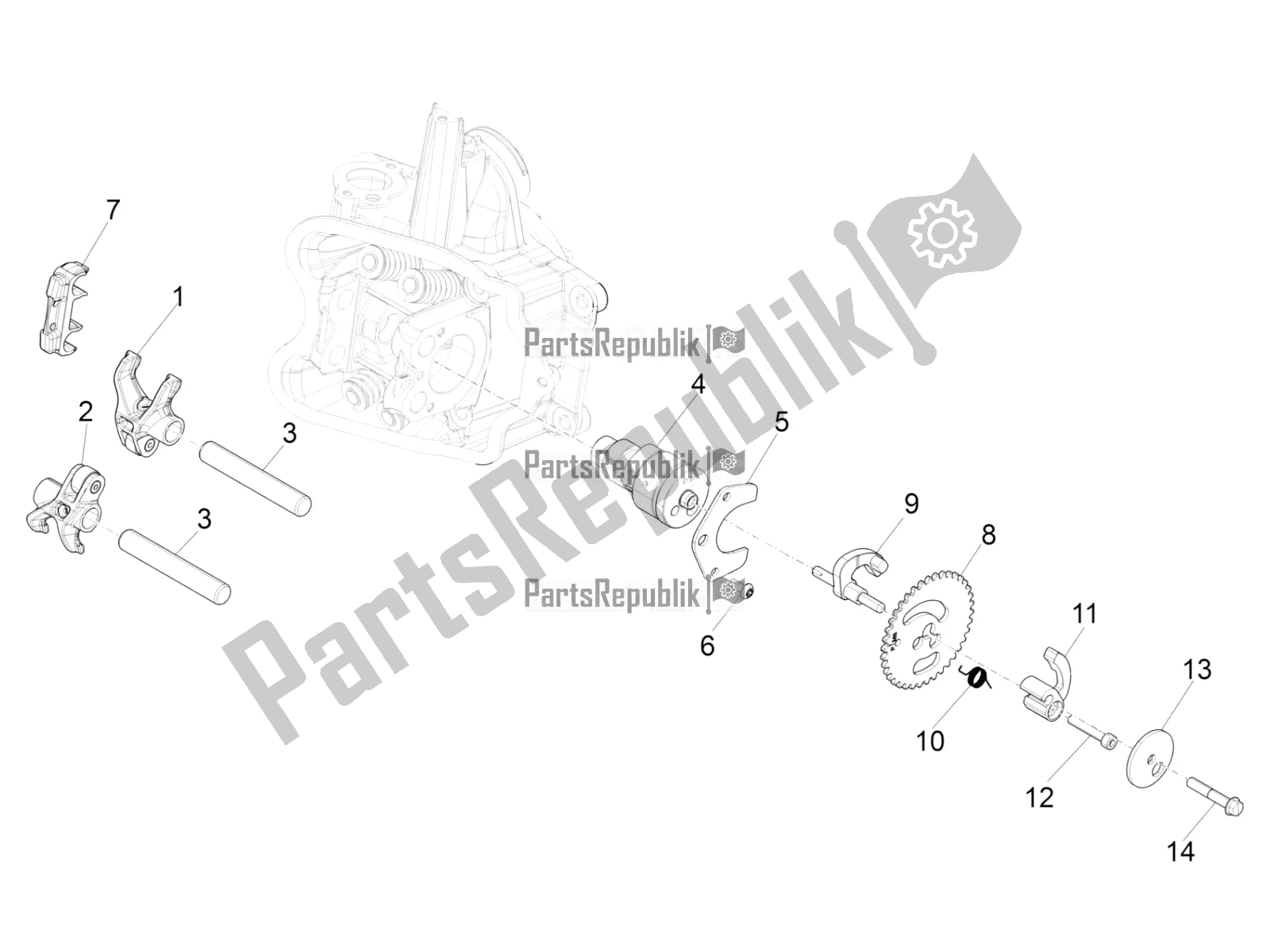 Toutes les pièces pour le Leviers à Bascule Support Unité du Piaggio Beverly 350 IE ABS 2021