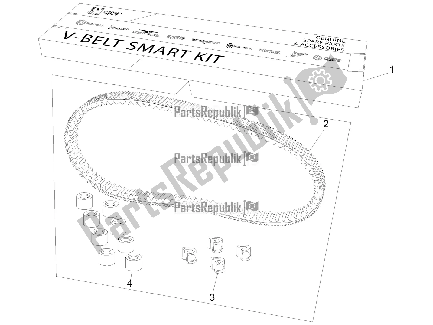 Todas las partes para Transmission Kit de Piaggio Beverly 350 IE ABS 2021