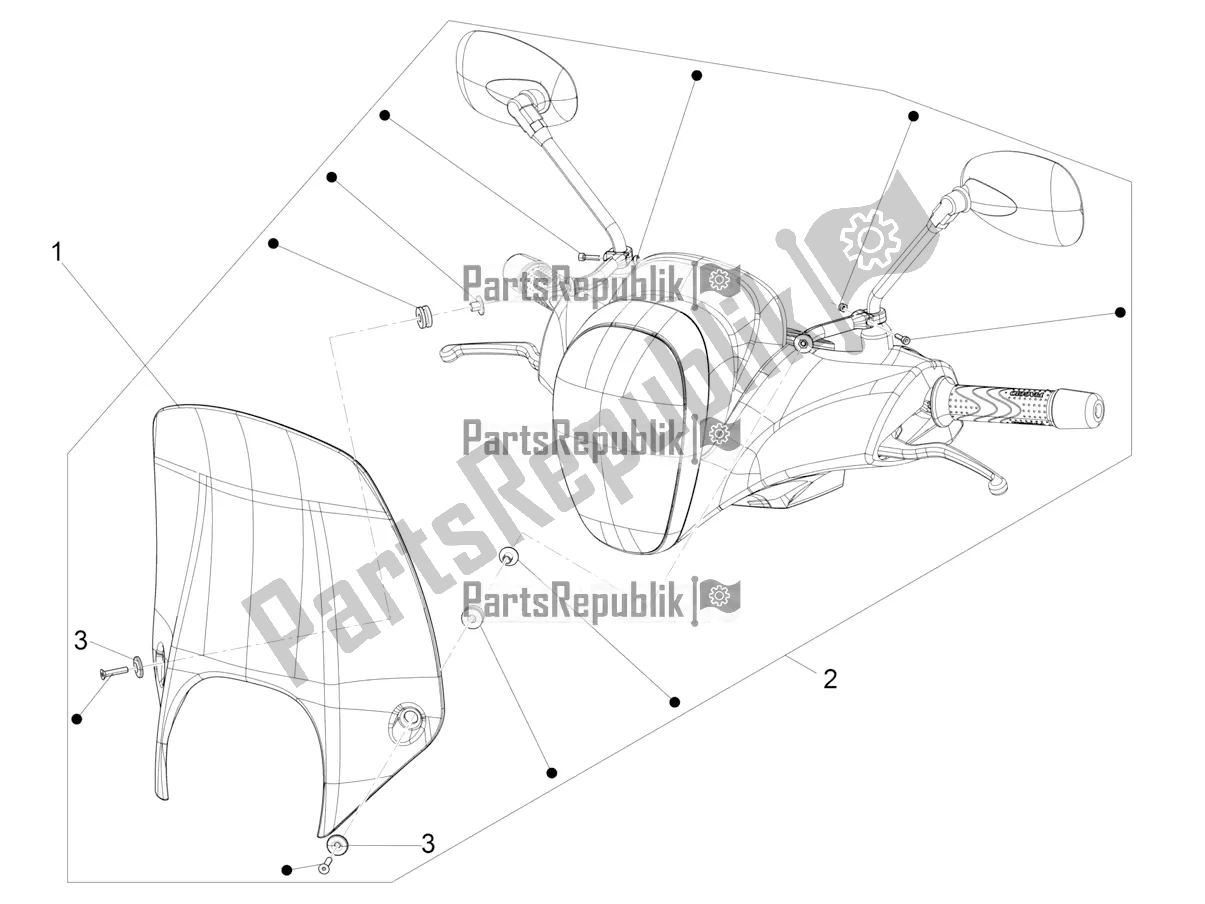 Todas las partes para Parabrisas - Vidrio de Piaggio Beverly 350 IE ABS 2021