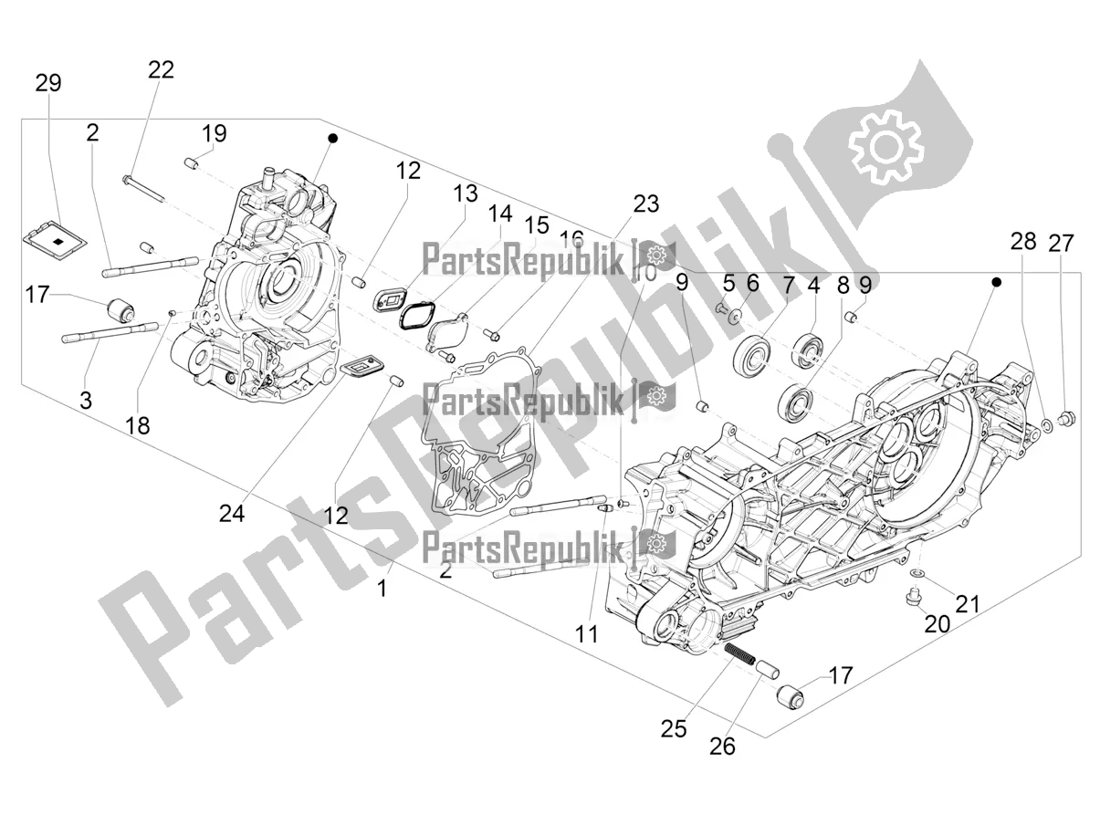 Todas las partes para Caja Del Cigüeñal de Piaggio Beverly 400 ABS Apac 2021