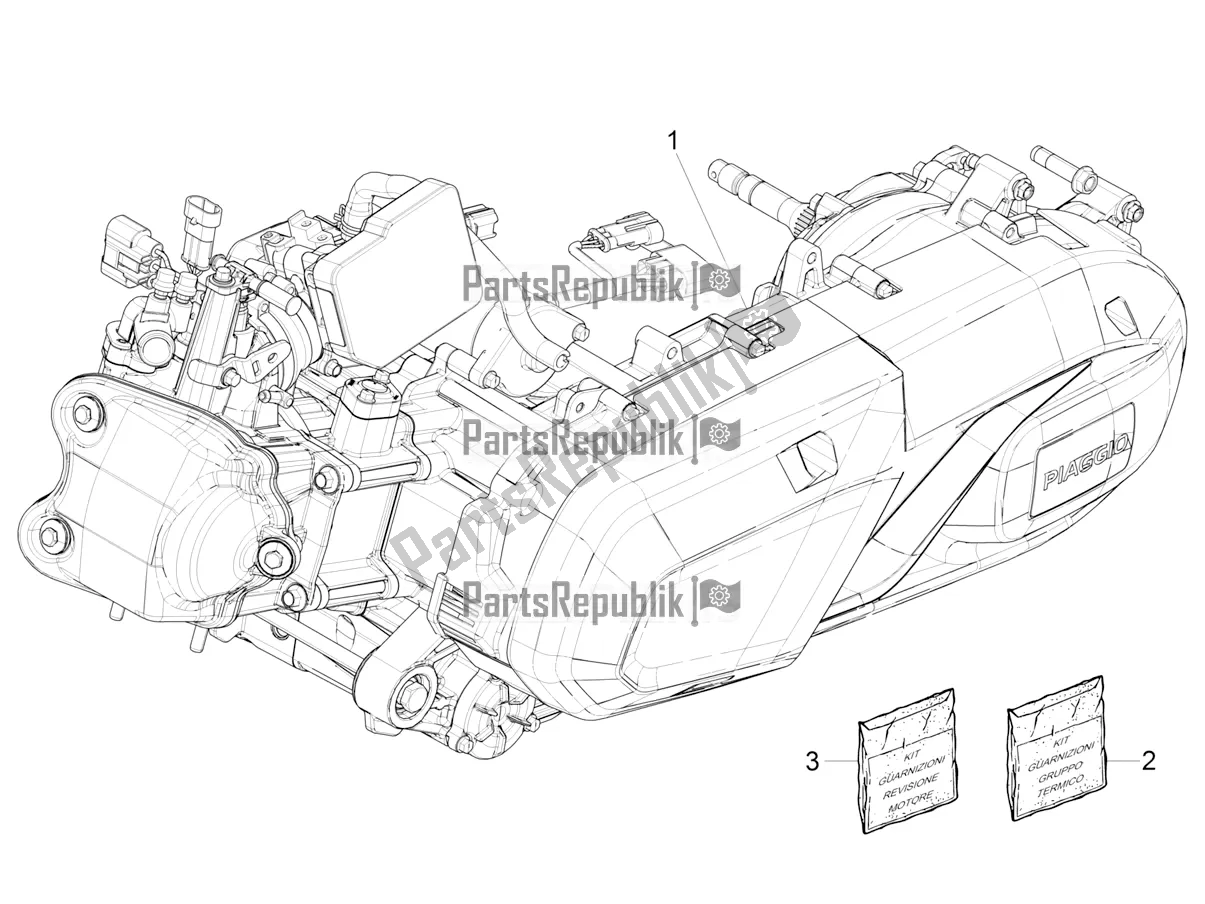 Tutte le parti per il Motore, Assemblaggio del Piaggio Beverly 400 ABS Apac 2021