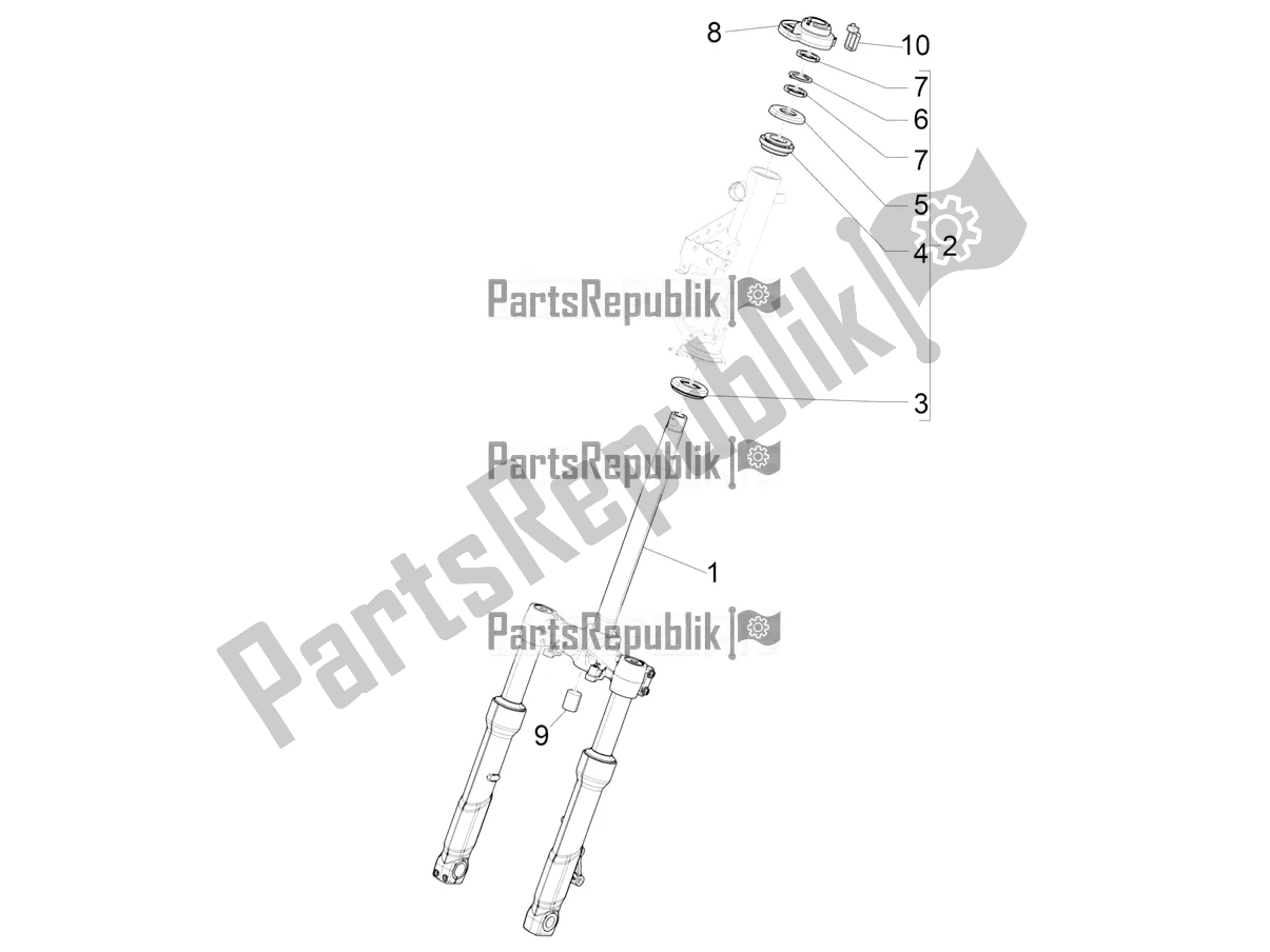 Toutes les pièces pour le Fourche / Tube De Direction - Palier De Direction du Piaggio Beverly 400 ABS Apac 2021