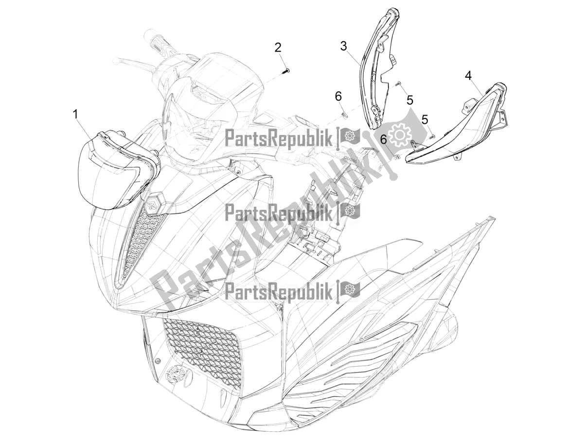 All parts for the Front Headlamps - Turn Signal Lamps of the Piaggio Beverly 400 ABS Apac 2021