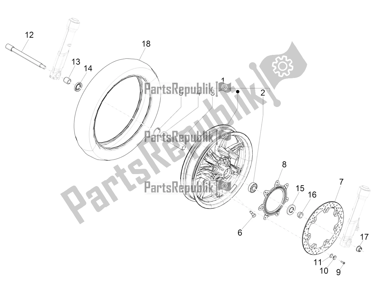 Todas las partes para Rueda Delantera de Piaggio Beverly 400 ABS Apac 2021