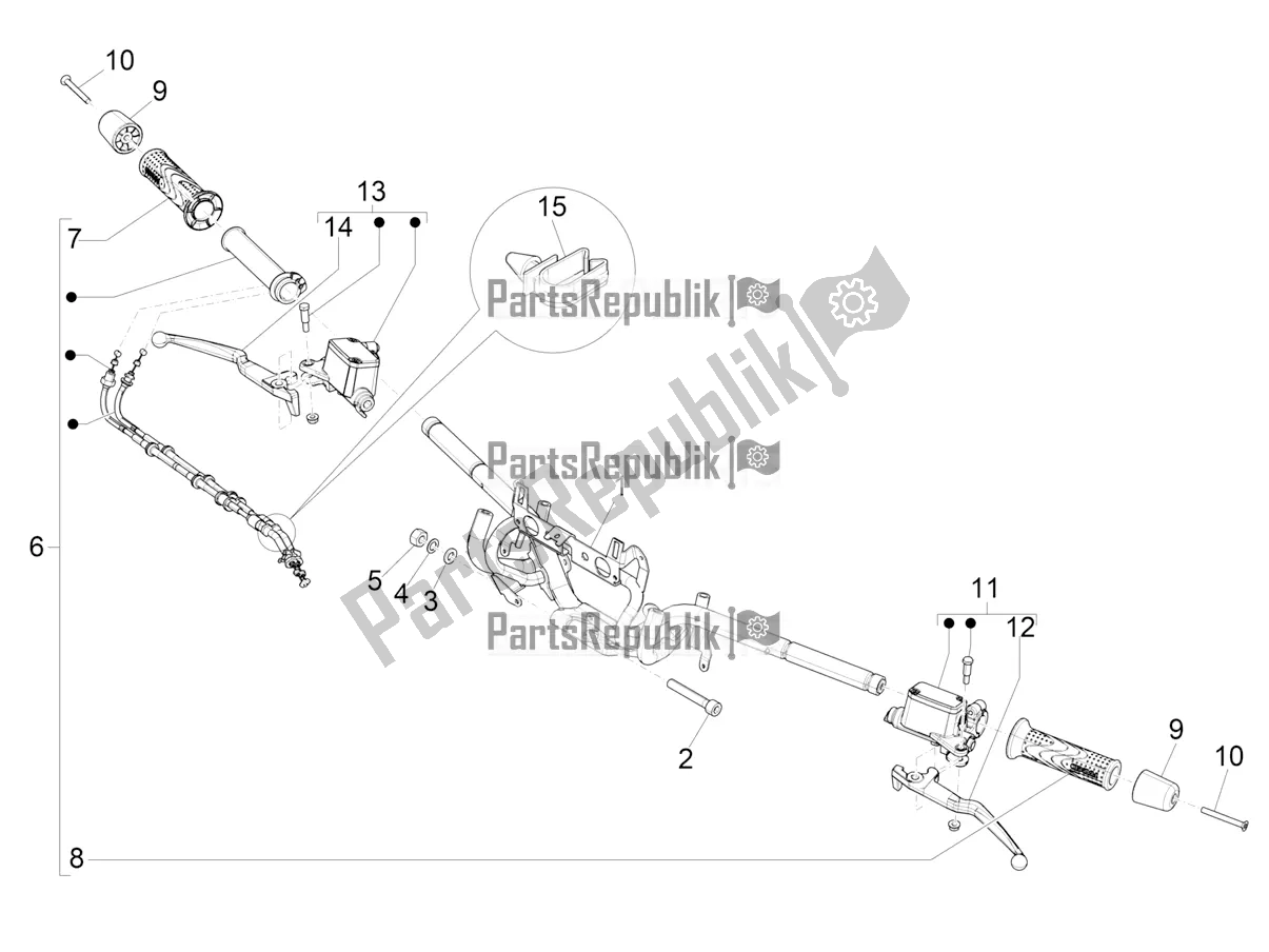 Todas las partes para Manillar - Master Cil. De Piaggio Beverly 400 ABS Apac 2021