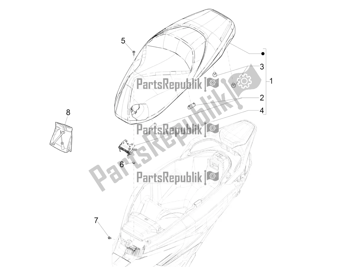 Tutte le parti per il Sella / Sedili del Piaggio Beverly 400 ABS Apac 2021