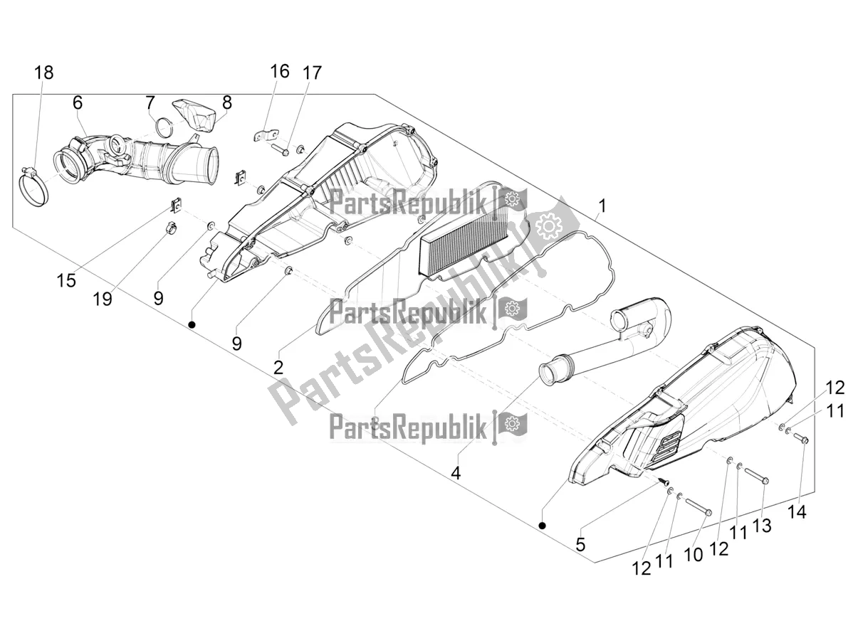 Todas las partes para Filtro De Aire de Piaggio Beverly 400 ABS Apac 2022